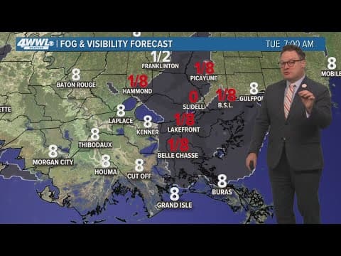 New Orleans 10pm Weather: Patchy dense fog Tuesday morning, cold front on the way