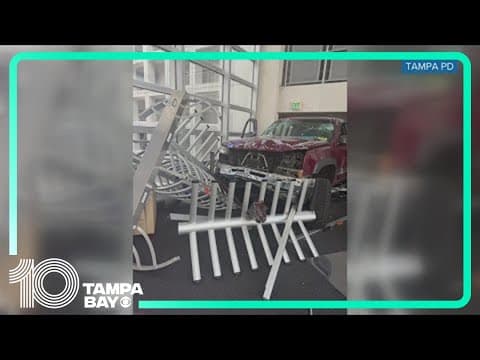 70-year-old man arrested for 'intentionally' crashing truck into Tampa bank building, police say