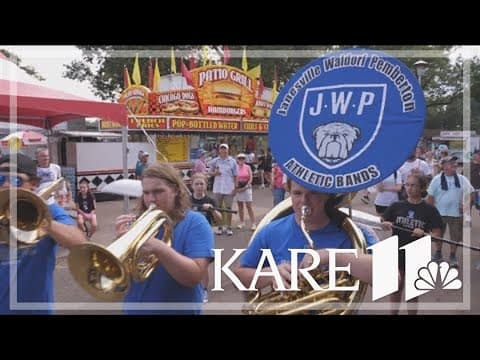 Janesville-Waldorf-Pemberton marching band stops by KARE 11 Barn