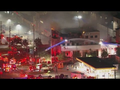 Part of office building in SW Houston collapses due to fire | Power outage nearby