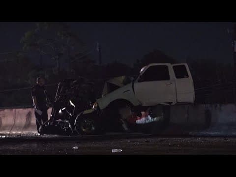 2 dead in fiery wrong-way crash on the East Freeway, sheriff says