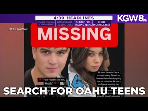 Search for missing teens on Oahu enters third day