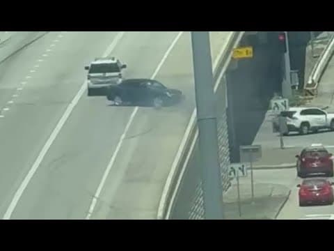 Couple confronts each other after vehicle is towed out of control on North Loop 610 near Ella