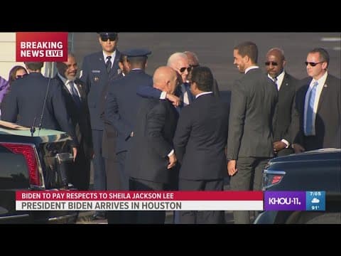 President Joe Biden arrives in Houston to pay respects to late Congresswoman Sheila Jackson Lee