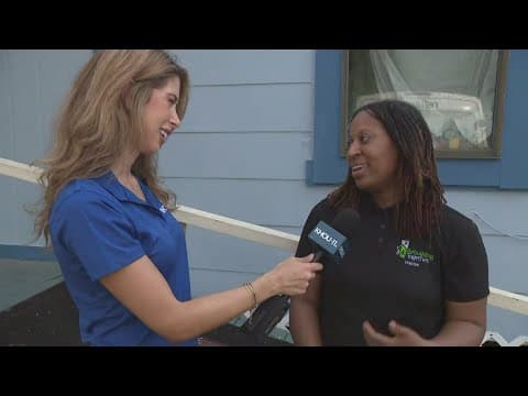 Volunteers and Houston Texans players help rebuilding a woman's East End home