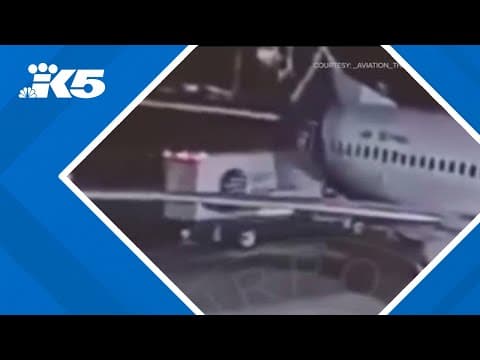 Catering truck runs into Alaska Airlines plane at Seattle-Tacoma International Airport