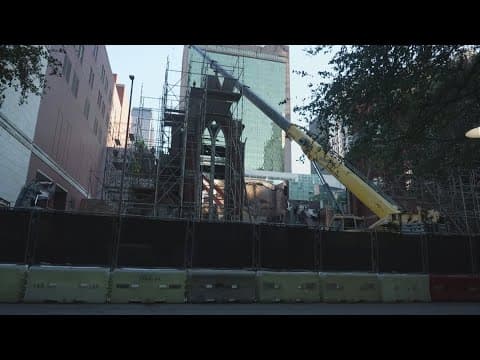 Demolition crews tearing down remains of older sanctuary of First Baptist Dallas