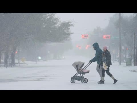 A rare winter storm is bringing heavy snow, sleet and ice to Texas and the northern Gulf Coast