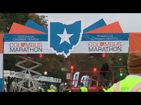 What streets will be closed for Columbus Marathon this weekend