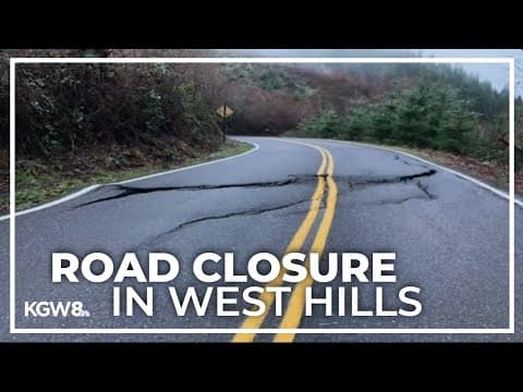 Road separation and erosion causes road closure in West Hills