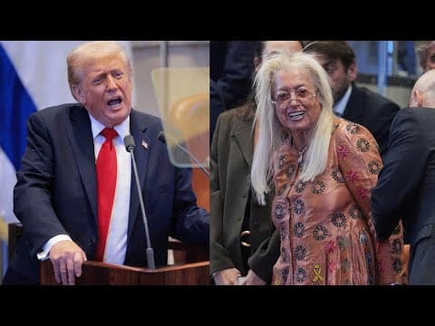 President Trump praises Mavericks owner Miriam Adelson in Israel address