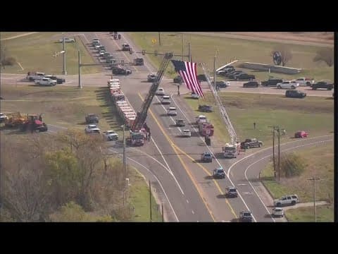 Procession held for North Texas officer killed in the line of duty
