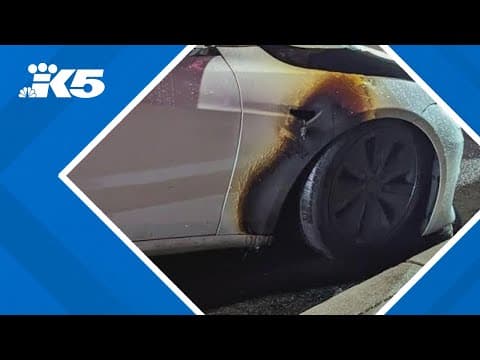 Tesla set on fire in Seattle's Capitol Hill neighborhood as police and FBI investigate