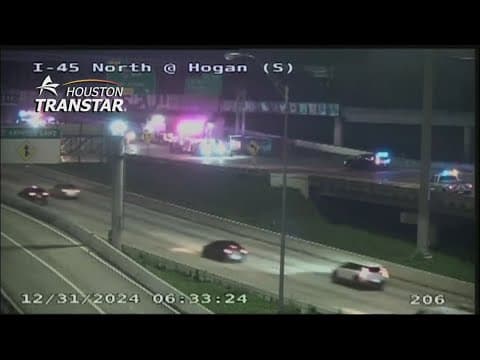 North Freeway shut down heading north due to major crash near Katy Freeway