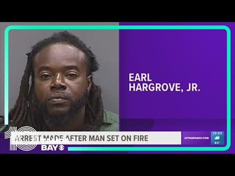 Man arrested in connection to person being lit on fire at gas station in Tampa