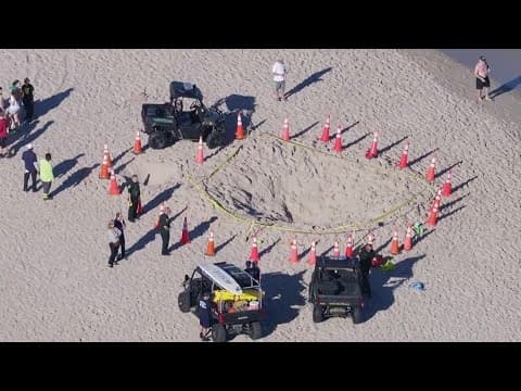 Young girl killed when a hole she dug in the sand collapsed on a Florida beach