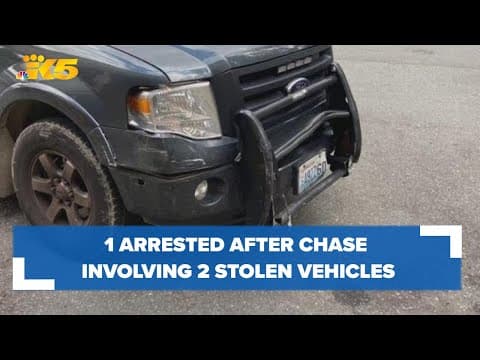One arrested after chase involving two stolen vehicles