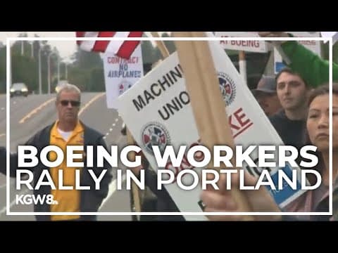 International Association of Machinists union president supports Boeing workers at Portland rally