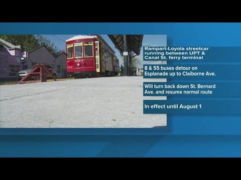 RTA announces detours to Rampart-Loyola streetcar until August