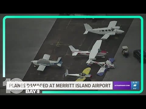 3 planes flipped at Merrit Island Aiport due to weather