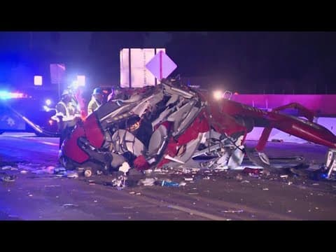 Medical helicopter crashes onto California highway | WATCH
