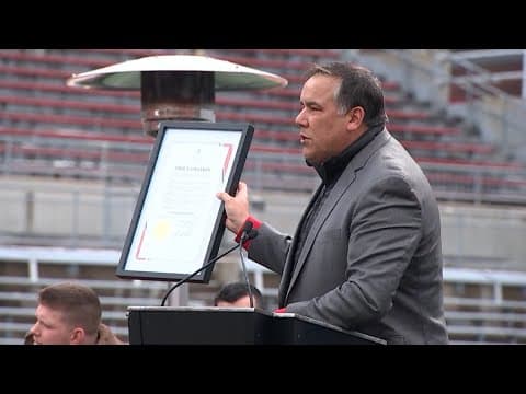 Ginther gives Ryan Day and team a key to the city and renames road near stadium 'Champions Way'