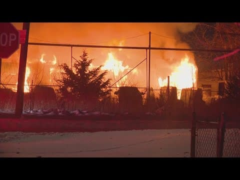 Heater incident sparks heavy fire in east Indy auto shop and apartment killing 1 dog, 5 puppies