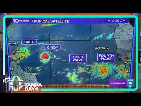 Tracking the Tropics: Tropical Storm Cindy gaining some strength in the central Atlantic