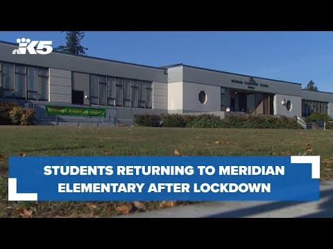 Students returning to Meridian Elementary after lockdown