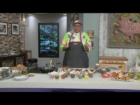 Chef Kevin Belton cooks up some Mardi Gras sausages