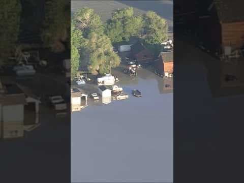 Flooded farms after severe storms in Greeley, Colorado