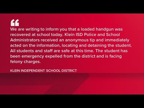 Student detained for bringing loaded handgun to Klein Cain High School
