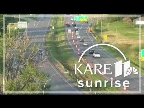 Highway worker hit by flying barrel from vehicle