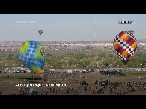 Hot-air balloon strikes and collapses radio tower in Albuquerque during festival