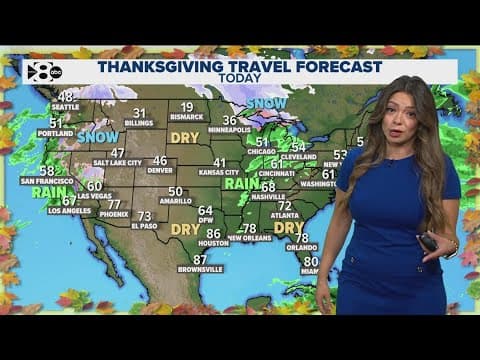 Severe weather could impact Thanksgiving travel