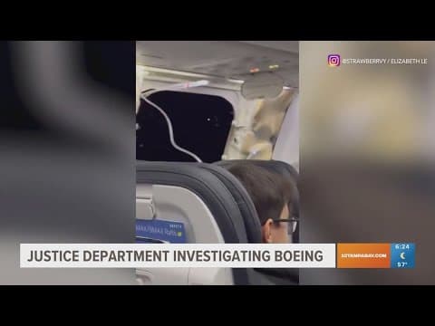 U.S. Justice Department investigating Boeing after door plug incident