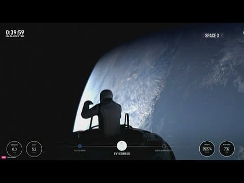 1st space walk performed by commercial astronaut 870 miles above Earth