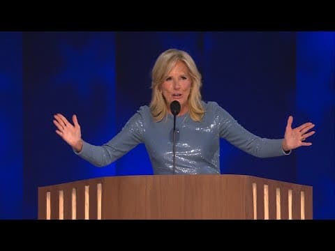 U.S. First Lady Jill Biden speaks at the Democratic National Convention in Chicago