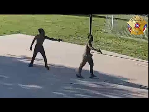 Surveillance video: Teens involved in basketball court shooting in Cypress