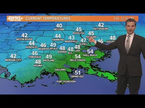 New Orleans Weather at noon: Cold mornings on the way, expect a rainy Sunday this weekend