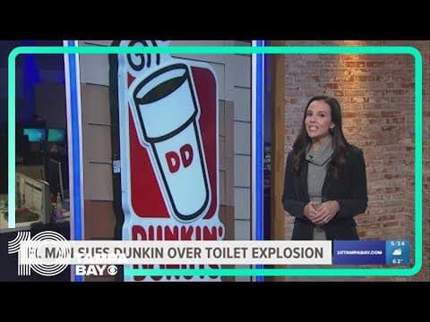 Exploding toilet at a Dunkin' store in Florida left a customer filthy and injured, lawsuit claims