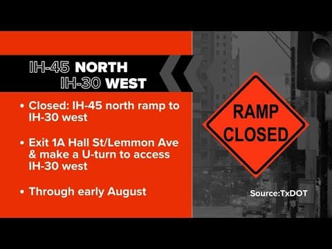 Traffic Alert: Dallas IH-45 off-ramp closure impacts