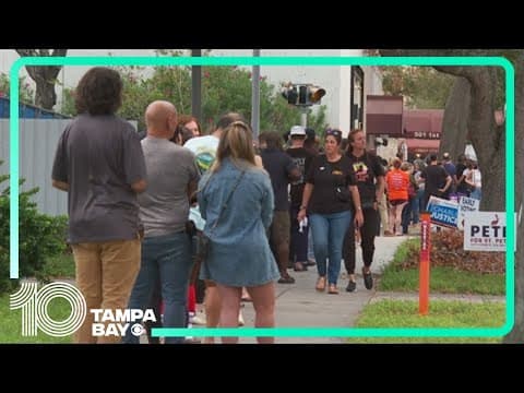 Early voters line up on Monday in Pinellas County