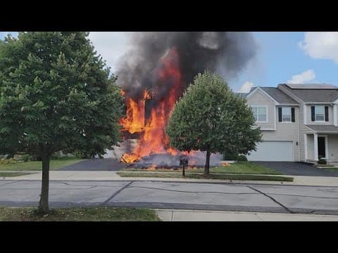 Family of 6 escapes large fire that destroyed home near Blacklick