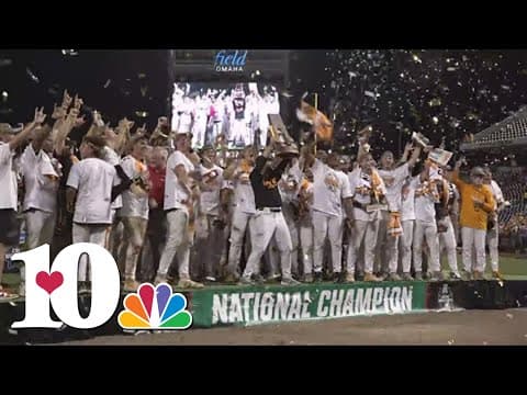 Tennessee Baseball team accepts College World Series championship trophy