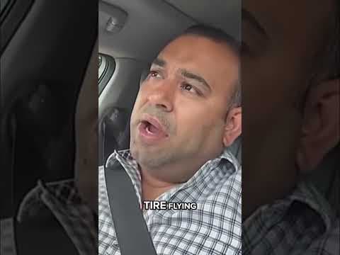 Tire flies off truck and crashes into SUV causing terrifying crash