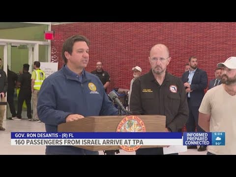 Gov. Ron DeSantis greets American evacuees from Israel at Tampa International Airport