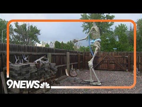 Arvada homeowners want to know who decapitated their 12-foot-tall skeleton
