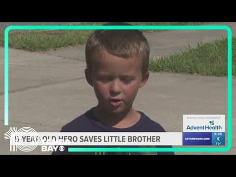 5-year-old honored as hero after saving younger brother when he fell into pond