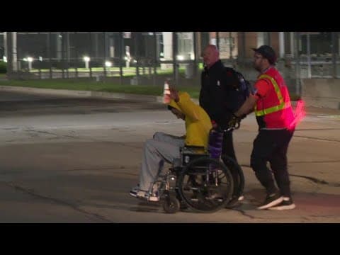 Indiana Pacers’ Tyrese Haliburton waves at fans from wheelchair after Achilles injury in NBA Finals